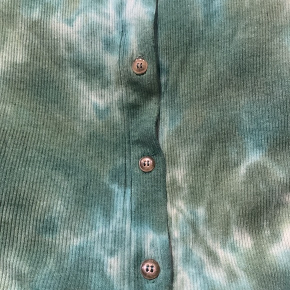 NWT ANTHROPOLOGIE t.la GREEN KALIA TIE-DYE BUTTONDOWN MIDI DRESS - Picture 7 of 8